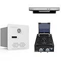 CAMPLUX 12 Inches RV Gas Cooktop and 22 Inches RV Range Hood Combo, RV Tankless Water Heater Elite Series