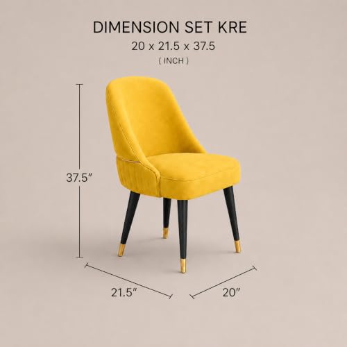 Image of WOODEN SPACE 4 Seater Wooden Dining Table Set | Urban Marble Top Dining Table with Chairs for Dining Room & Kitchen (Modern Grand Aura Yellow) (42 x 42 x 30 inch)
