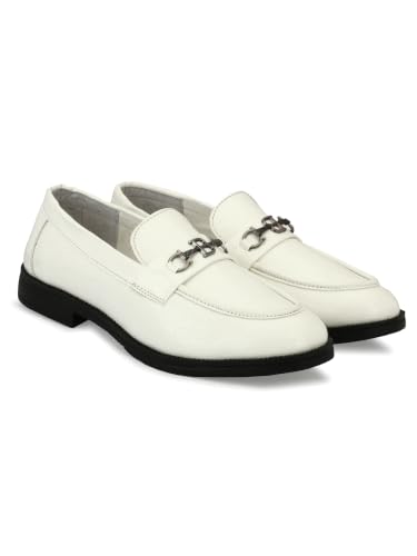 Image of Inklenzo Men's Loafer Black Faux Leather Wedding Slip-On Block Heel Fashion Casual Shoes