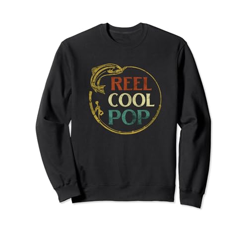 Reel Cool Pop Vintage Fishing Funny Fathers Day Felpa