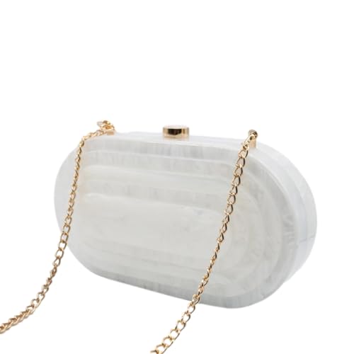 Image of Acrylic Evening Clutch Bag for Women Shell Shape Shoulder Crossbody Bag Glitter Marble Purse Handbag