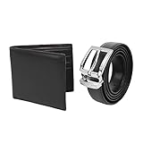 Umo Lorenzo Wallet Gift Set, Black Belt, Leather Bi-Fold Wallet, Boxed Set, Great Birthday Gift