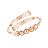 WATERBELINE Prácticos anillos de cuentas de apertura ajustable, textura de cobre, joyería de dedo de moda, adecuados para bodas y fiestas