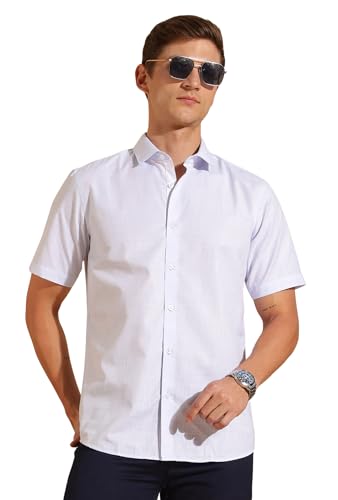 Image of FYLTR Men's Regular Fit Shirt - Half Sleeve | Contrast Placket | Regular Collar | Formal Shirts for Men