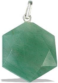 Light Green Aventurine Hexagon Pendant