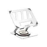 【航空機用アルミ合金 極致軽量 持ち運び易い】ノートパソコンスタンド 360°回転式 折りたたみ式 無段階角度/高さ調節 人間工学設計 PCスタンド パソコンスタンド 姿勢改善 在宅勤務 打ち合わせ 会議中プレゼン 放熱対策 滑り止め 17 インチまで対応