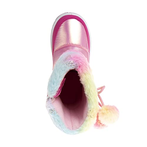 Rugged Bear Girls Snow Boot, Multicolored Top, 10 Toddler 5