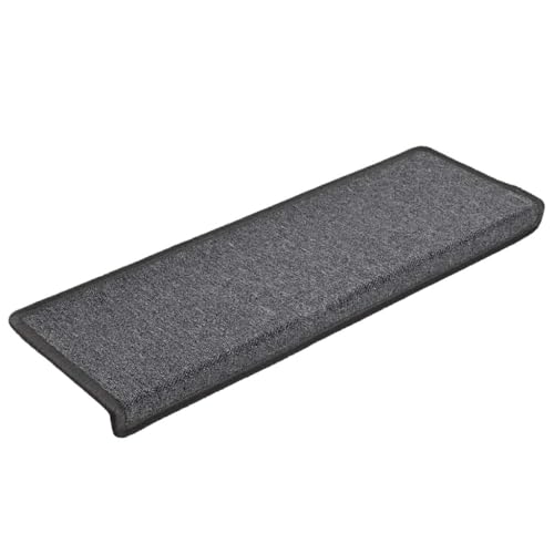 Tapis d'escalier lavables antidérapants 65 x 21 cm isolant phonique gris foncé - 2