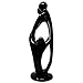 Global Crafts - Hand Carved Soapstone Family Sculpture - 10-Inch Black Figurine, 2 Parents 2 Children