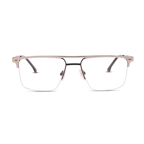 Image of Teen & 20 Rectangle Eyeglasses Frame for Men & Boys - Classic Half-Rim | Stylish & Lightweight Spectacle Frame | Durable Eyewear for Office, Study & Daily Use - TK9004