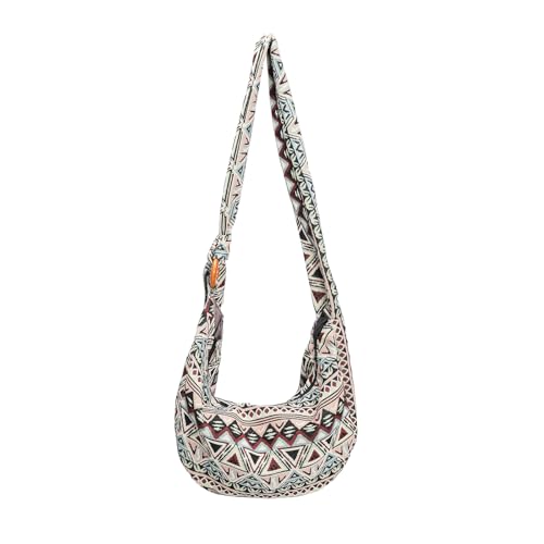HuiYStar Bolso de hombro bohemio para mujer, bolso de lona grande de estilo étnico con correa ajustable, multicolor, Large HuiYStar Bolso de hombro bohemio para mujer, bolso de lona grande de estilo étnico con correa ajustable, multicolor, Large