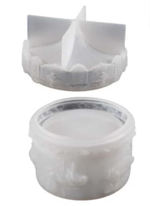 MATIN IMPEX Horse Carousel Jar Mold White Silicon Mould for Resin, Clay Art & More Flexible, Easy to Use, Easy to Clean and Demold, Merry-Go-Round Fondant Mold (White 1-Pc)-image-46