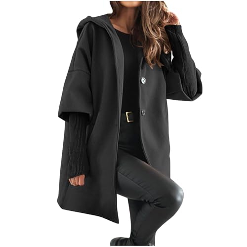 Hoods for Ladies Winter Fall Long Sleeve Neck Hooded Cardigan Plain Jacket Hoods Windbreaker Coat Women 20253