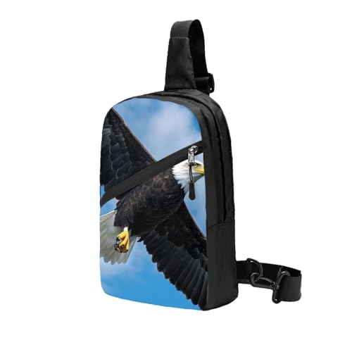 American Bald Eagle Print Men's and Women's Foldable Crossbody Bag,Sports Crossbody Bags,and Daily Chest Bags2