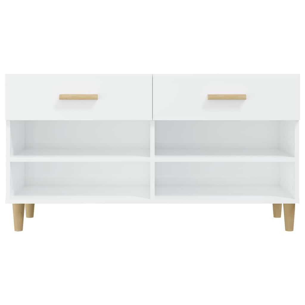 Scarpiera bianca lucida 102x35x55 cm
