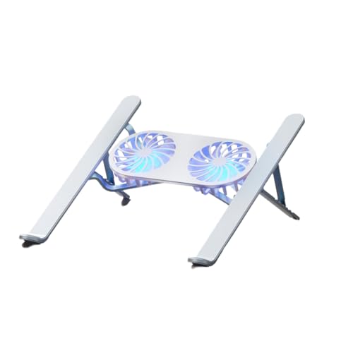 Juqoyue Soporte Plegable para Computadora Portátil con Ventilador de Enfriamiento, Almohadilla de Enfriamiento para Tableta: Soporte de Enfriamiento Mejorado y Diseño Portátil C Gris