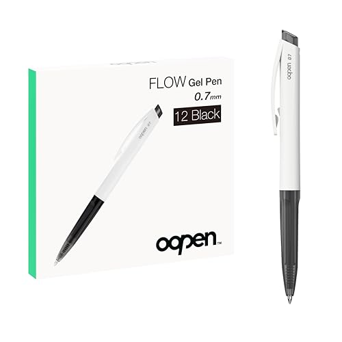 Bolígrafos Gel Flow 0.7mm Punta Media Tinta Negra Pack 12