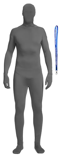 Image of Full Bodysuit Include Zipper Helper Unisex Spandex Stretch Adult Costume Zentai Disappearing Man Body Suit