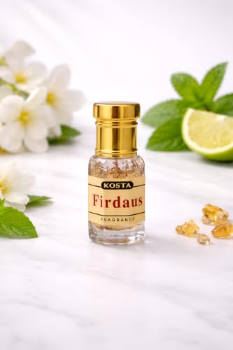 Image of KOSTA Jannatul Firdaus Attar 6ml | Alcohol-Free Long Lasting Perfume Oil | Fresh Woody Floral Fragrance | Unisex Roll-On Attar for Men & Women | Pocket Size Perfume