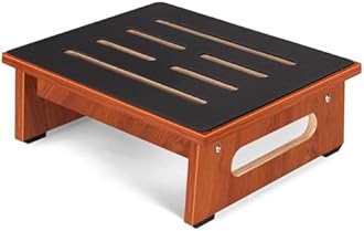 One Step Stool for Adults Seniors with Non-Slip Rubber Stepping Surface, Heavy Duty Wooden Step Stool with 450 LBS Capacity Bed Steps for High Beds, Bathroom, Bedroom, Kitchen & Kids Bedside Support