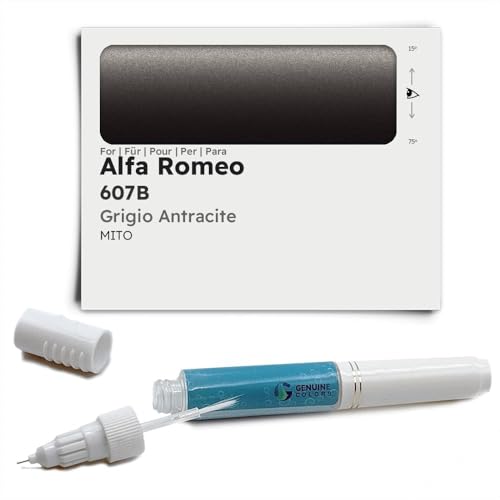 Genuine Colors Stylo de Retouche GRIGIO ANTRACITE 607B pour Alfa Romeo Noir MITO
