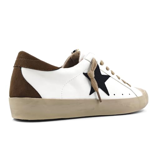 Womens Pamela Lace Up Sneakers Shoes Casual - Beige, Brown, White - Size 6.5 M3