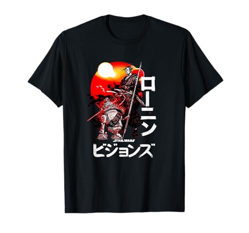 T-shirt Star Wars Visions Samurai en coton noir pour fan de culture geek
