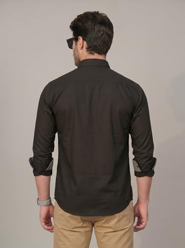Image of Diverse Men's Cotton Blend Shirt with Pocket Design Spread Collar Full Sleeves Regular Fit and Standard Length | Comfortable Cotton Casual Shirt for Man