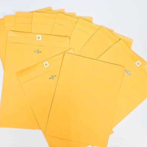 Envelopes de fecho de 23 x 30 cm com selo gomado marrom, pacote com 50