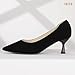 IDIFU Black Heels Closed Toe Pumps Kitten Heels Low Pointed Toe Heels Office Formal Work Prom Party Dress Shoes for Women Comfortable Dressy Trendy Cute Sexy Fashion Pumps Shoes(Black Nubuck, 5.5)
