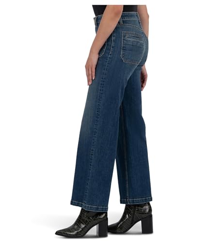 KUT from the Kloth Women's Jean High Rise Wide Leg Front and Back Patch Pockets2