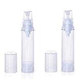 TOPWEL 10ml Empty Clear Refillable Airless Vacuum Pump Cream Lotion Bottle (10pcs)