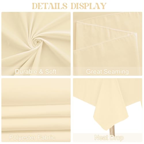 Image of 4 Pack Rectangle Tablecloth for 6 Foot Tables Washable Polyester Table Cover for Wedding Dining Table Parties Banquet(60x102 Champagne)