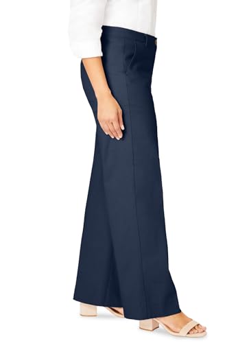 Jessica London Women's Plus Size Stretch Cotton Chino Wide-Leg Trouser3