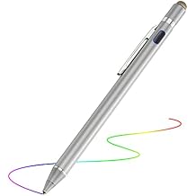 2-in-1 Active Stylus Digital Pen with 1.5mm Ultra Fine Tip for iPad iPhone Samsung Tablets, Work on Touchscreen Phones and Tablets,Good at Drawing and Writing, Grey