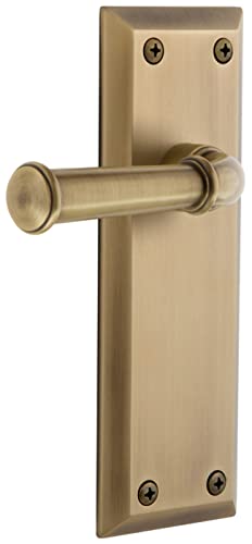 Grandeur Hardware Fifth Avenue Tall Plate Double Dummy with Georgetown Lever in Vintage Brass