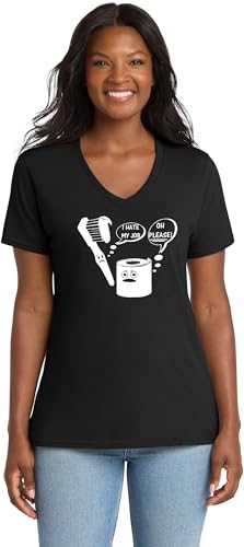 Image of I Hate My Job Toothbrush Toilet Paper Funny Top Toothbrush Toilet Paper Humor Graphic Cotton Tee Adult Youth Tall Men Women