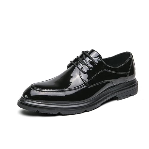 Men's Classic Dress Shoes Business Oxfords Lace-ups Modern Formal Derbys Patent Leather Shoes for Men