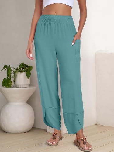 Image of ANRABESS Womens Wide Leg Palazzo Capri Barrel Pants
