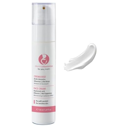 DERMOMAMMA | Crema Facial con Ácido Hialurónico, 50ml Vitamina C, Hidratación Profunda, Retarda el Envejecimiento, Piel más Luminosa y Joven, Indicada en el Embarazo y la Lactancia
