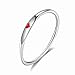 ANAZOZ Damen Ringe Silber, Verlobungsring Damen Schmal Einfach Größe 60 (19.1) Kleine Ringe mit Rotem Herz