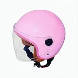 Youth & Kids Gift Retro Electric Motorcycle 3/4 Half Helmet,Toddler Cute 3/4 Open Face Motorcycle Half Helmet,DOT Approved,Boys Girls Go-Kart Dirt-Bike Street Scooter Vespa ATV Helmet(Pink)