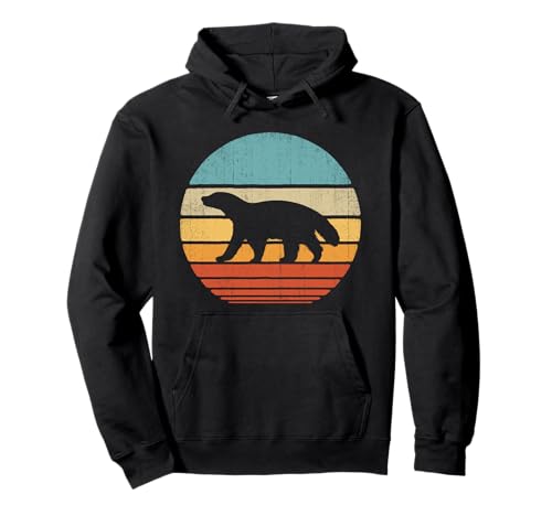 Honey Badger Retro Vintage Style 60s 70s Men Women Gifts Pullover Hoodie