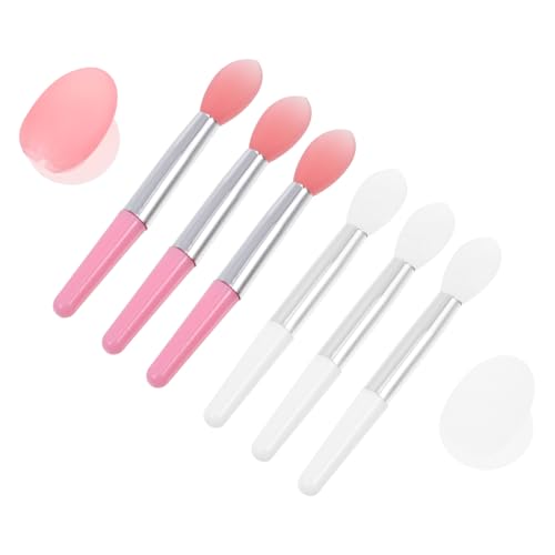 Baluue 2 Sets Silicone Lip Brush Set Makeup Applicator Sticks for Face Mask Easy to Carry Precise Application