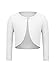 Produktbild trudge Mädchen Pailletten Strickjacke Basic Bolero Kinder Glitzer Lange Schulterjacke Bolerojäckche kurz Zum Kommunionkleid, 150, Weiß