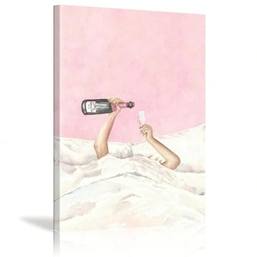 Toile murale de cocktails roses preppy pour sublimer votre chariot de bar