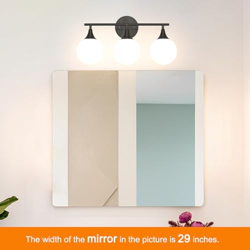 Image of Daunton Modern Matte Black Bathroom Vanity Light - Energy Efficient G9 Base Bathroom Lighting Fixtures Over Mirror, Anti-Glare 19 Inch Soft Illumination for Makeup & Shaving, Stylish and Affordable
