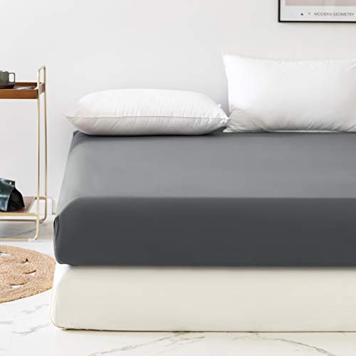 AYSW Drap Housse 140 x 190/200 + 30 cm Anti-Plis Extensible Respirant Doux pour Protège Matelas Épais Drap de Lit Uni pour 2 Personne