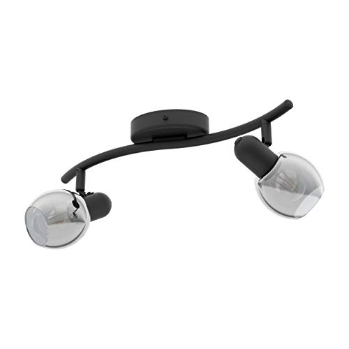 Eglo LB19 Pollica, Lámpara de pared, 2 bombillas E14, color negro