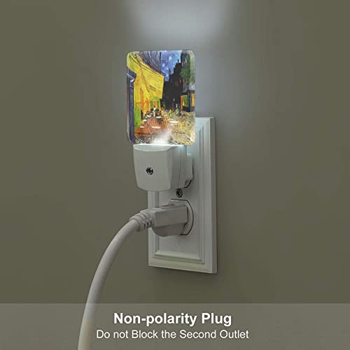 Image of Cafe Terrace LED Plug-in Night Lamp 2 Piece Set, Auto Sensor Emergency Night Scene Nightlights Set of 2 for Dawn Bedroom Kitchen /Dusk Bathroom /Night Stairs Hallway Toilet